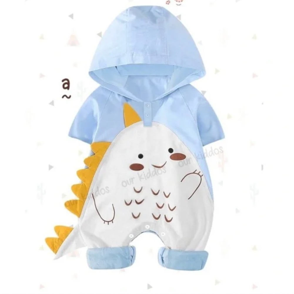 Baby Blue Dinosaur One Piece